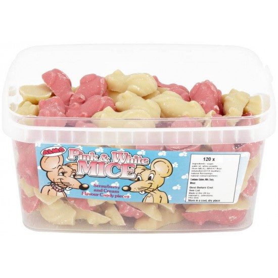 Alma Pink & White Mice 120 Pieces Pack size: Case of 1
