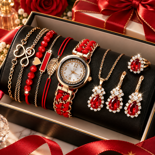 10-Piece Elegant Women’s Watch &amp; Jewelry Set