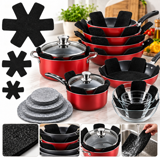 17-Piece Premium Felt Pan &amp; Cookware Protector Set