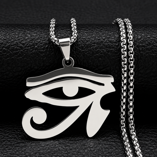 Horus Eye Stainless Steel Pendant Necklace – Ancient Egyptian Symbol