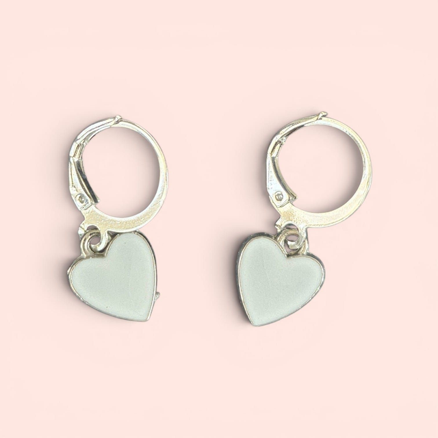 Minimal Heart Leverback Earrings