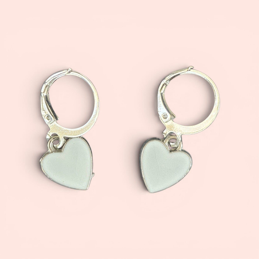 Minimal Heart Leverback Earrings