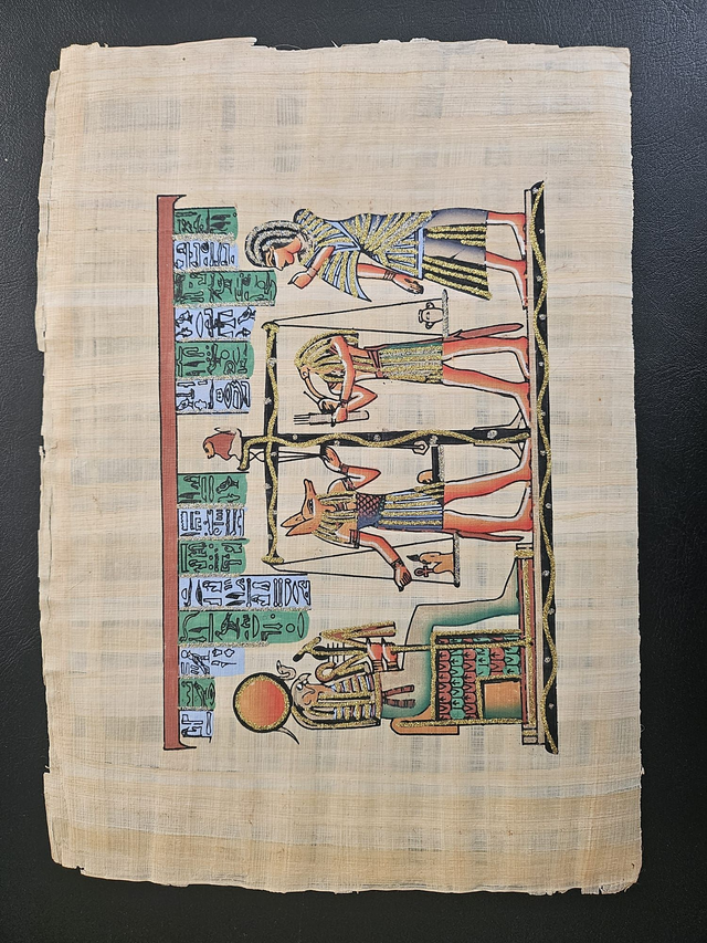The Weighing of the Heart in Ancient Egyptian Mythology Size: 23 × 33 cm