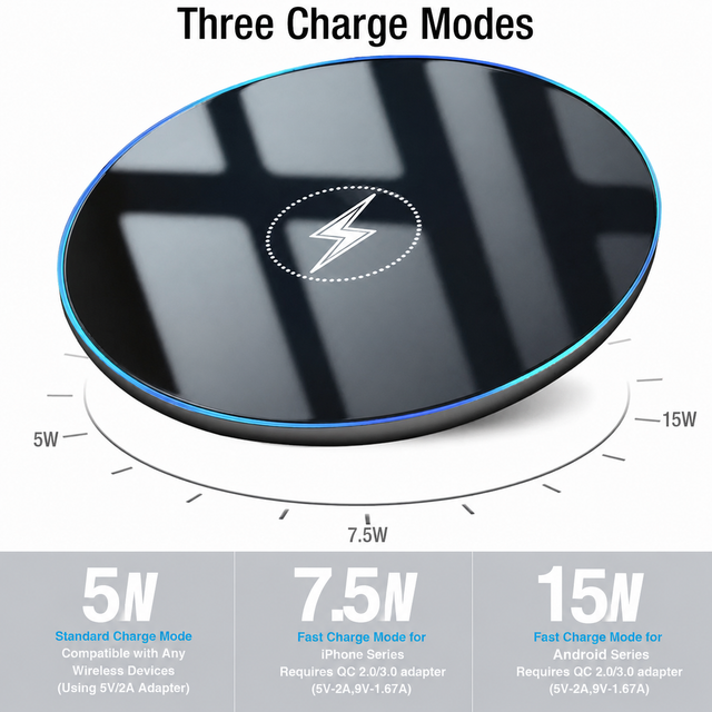 Exquisite And Compact 15W Fast Wireless Charger
