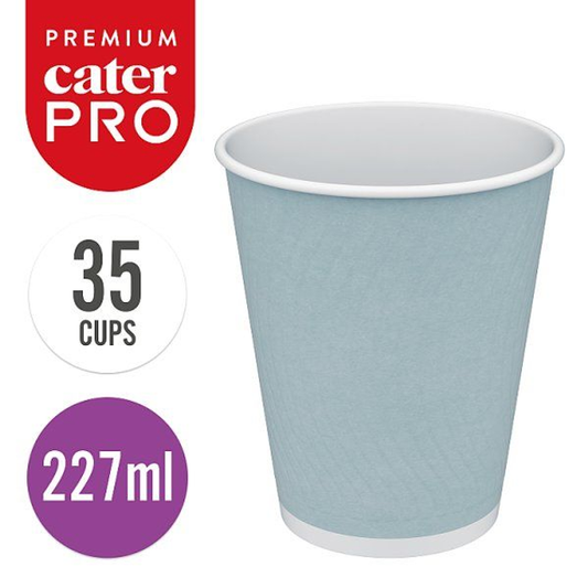 CaterPro Premium 35 Aqueous Lined Paper Double Wall Cups 227ml Case of 20 x 35s
