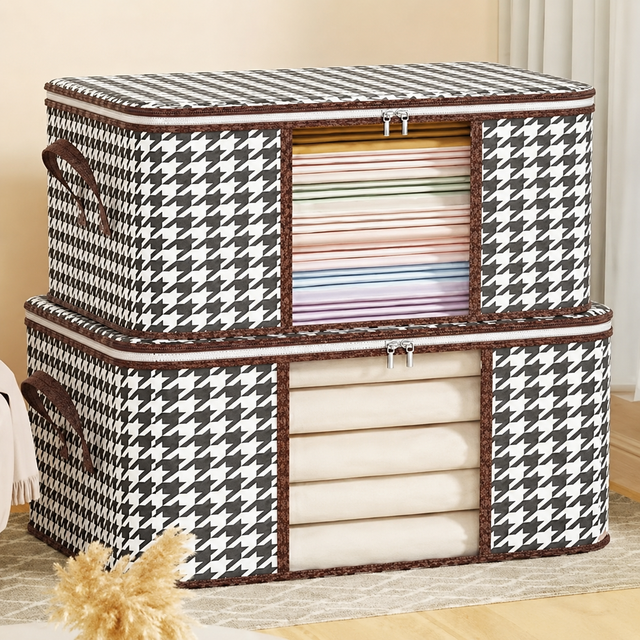 Houndstooth Pattern Storage Boxes