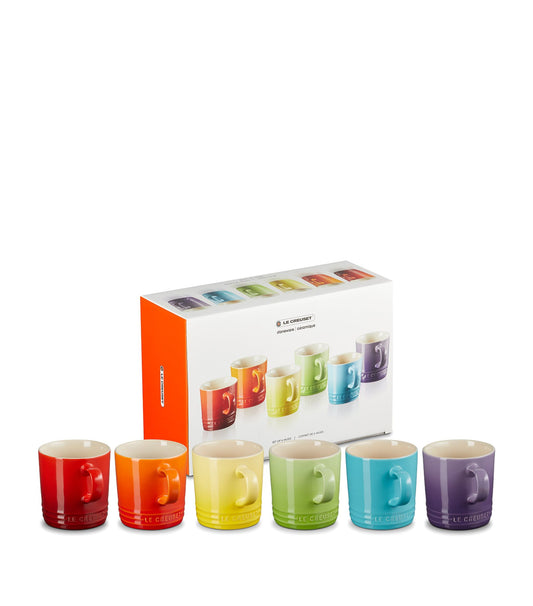 Stoneware Rainbow Mugs (Set of 6)
