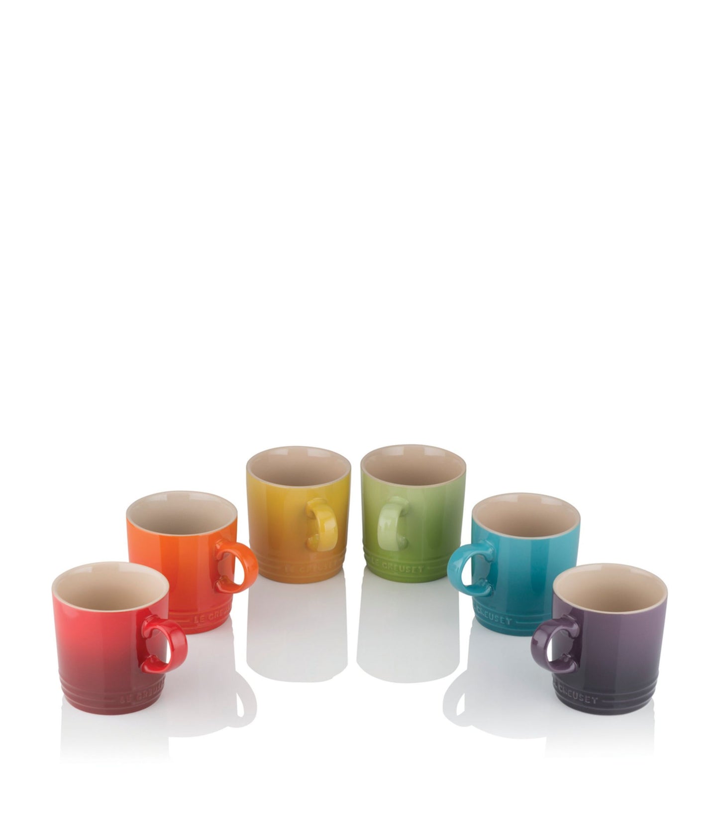 Stoneware Rainbow Mugs (Set of 6)