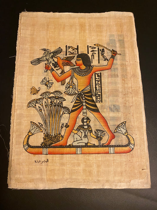 Original papyrus paper ( hunting seen