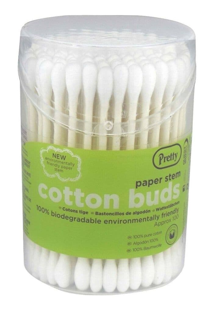 Pretty 100 Paper Stem Cotton Buds Pack size: Case of 12