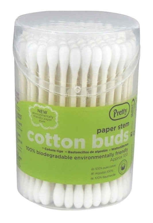Pretty 100 Paper Stem Cotton Buds Pack size: Case of 12