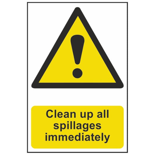 Clean up Spillages Immediately SignPack size: Case of 1