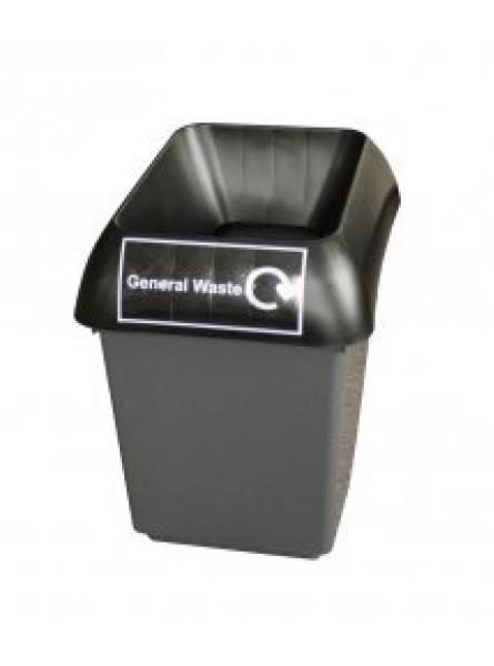 30L Recycling Bin with Lid & General Waste Logo Pack size: Case of 1