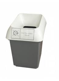30L Recycling Bin with Light Grey Lid & Non Recycling Logo Pack size: Case of 1