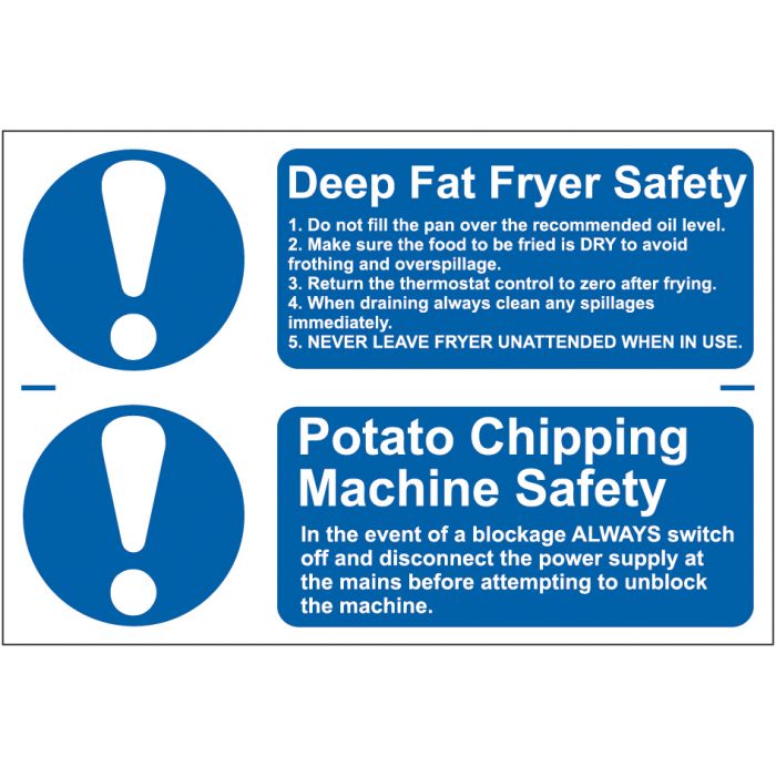 Deep Fat Fryer / Potato Chipping Machine Safety Sign