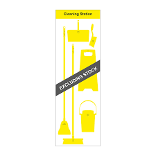 Shadowboard - Cleaning Station Style B (Yellow) with Hooks - No Stock