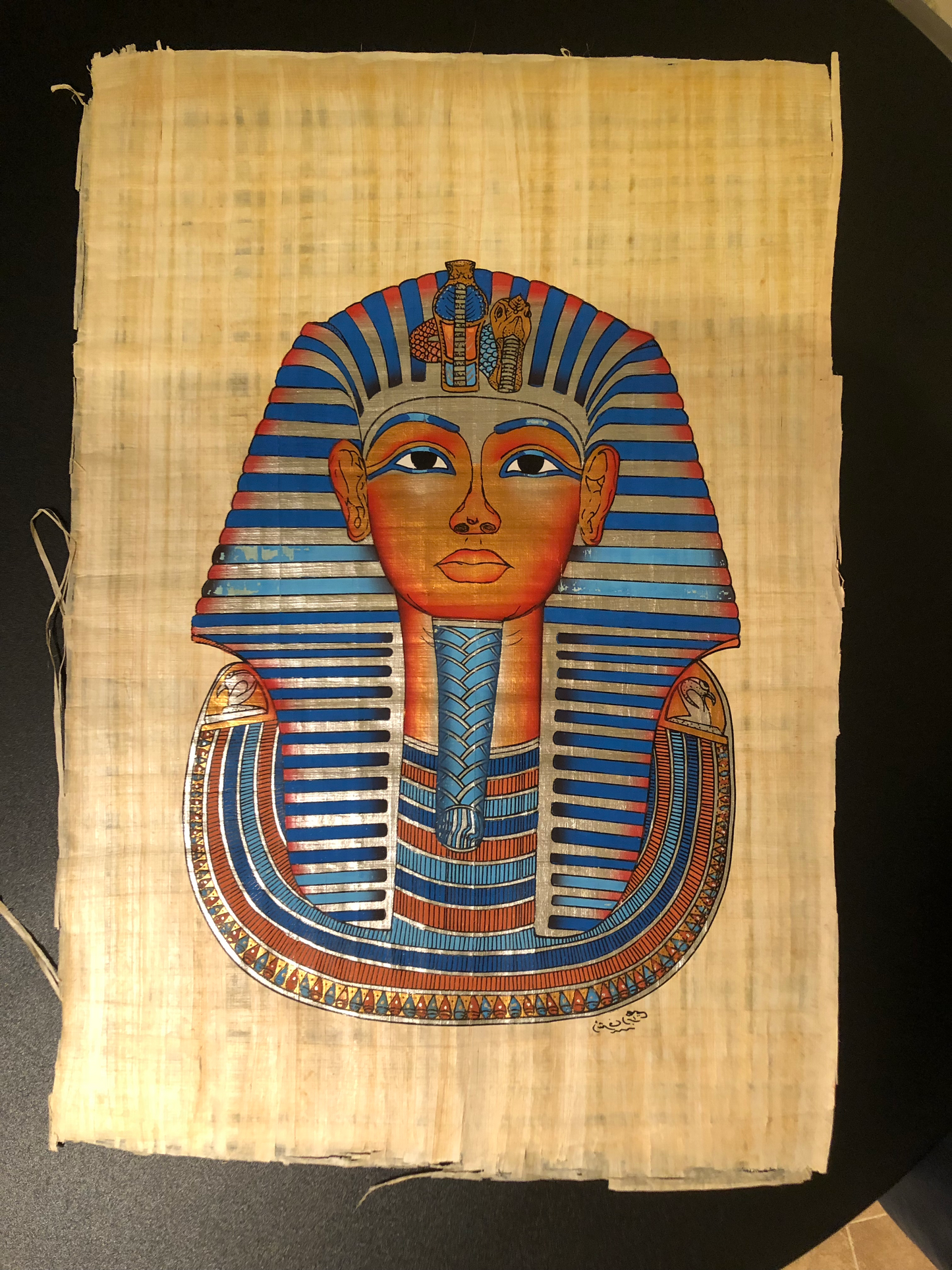 Original papyrus paper ( the mask of The king tut ankh amuon