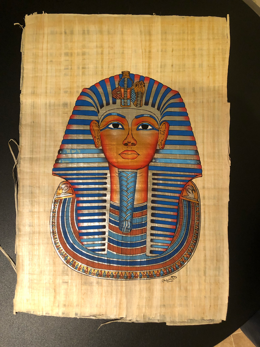 Original papyrus paper ( the mask of The king tut ankh amuon
