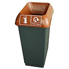 50L Recycling Bin with Brown Lid & Kitchen Waste Logo Pack size: Case of 1