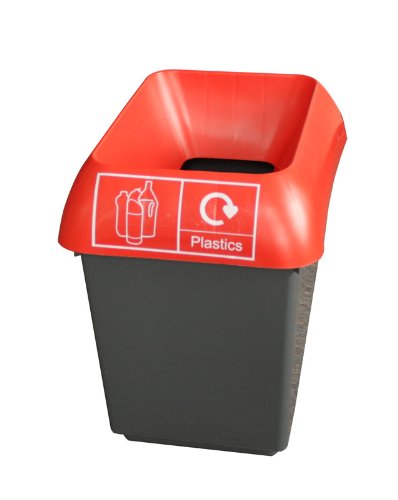 30L Recycling Bin with Red Lid & Plastics Logo Pack size: Case of 1