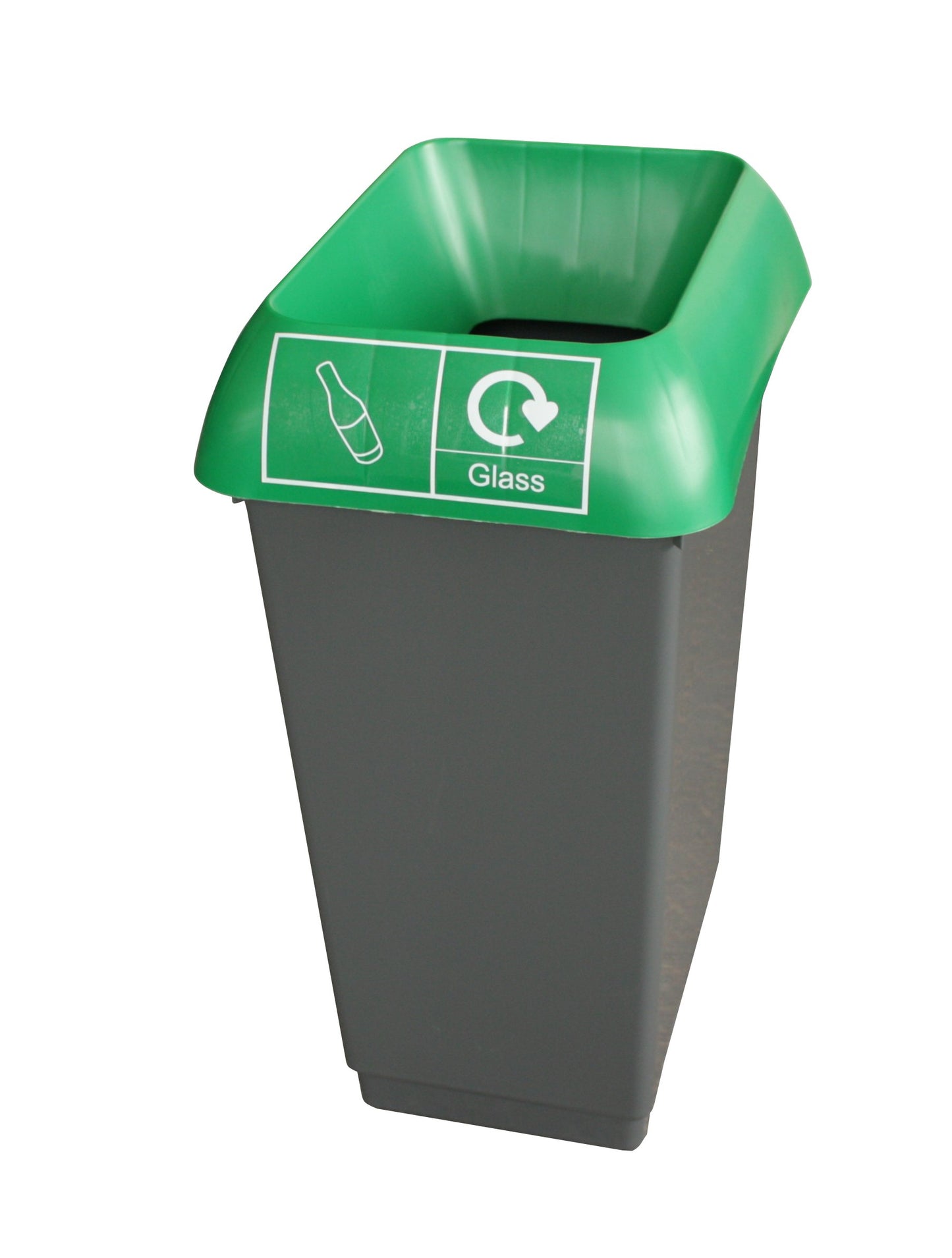50L Recycling Bin with Green Lid & Glass Logo Pack size: Case of 1