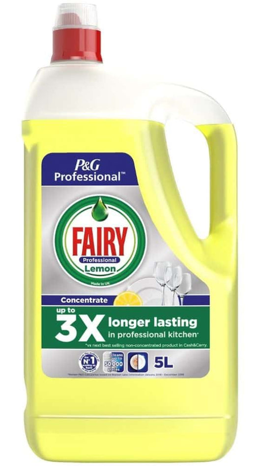 Fairy Professional Concentrated Washing Up Liquid Lemon 5L Pack size: Case of 1