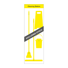 Shadowboard - Cleaning Station Style C (Yellow) with Hooks - No Stock