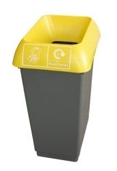 50L Recycling Bin with Yellow Lid & Textiles Logo Pack size: Case of 1