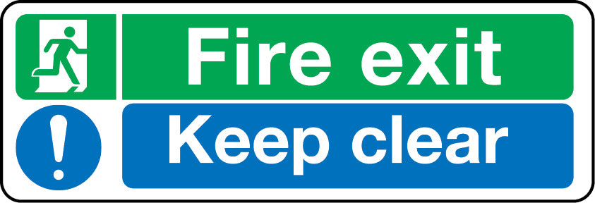 Fire Exit Keep Clear SignPack size: Case of 1
