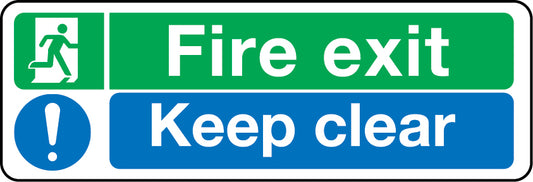 Fire Exit Keep Clear SignPack size: Case of 1