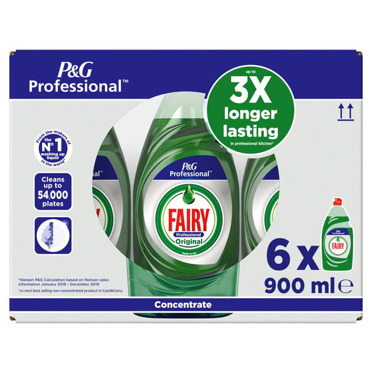Fairy Professional Super Concentrated Washing Up Liquid Original 6x900ml Pack size: Case of 1