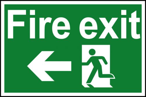 Fire Exit Sign (Arrow Left) - RPVC Pack size: Case of 1