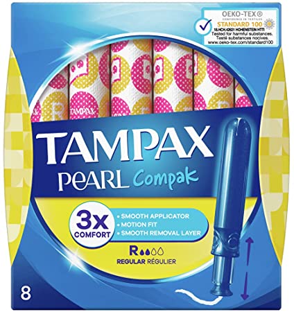 Tampax Pearl Compak Regular Tampons With Applicator X 8 Pack size: Case of 12