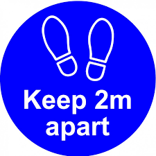 Social Distancing Floor Distance Marker, Blue (200mm dia.)