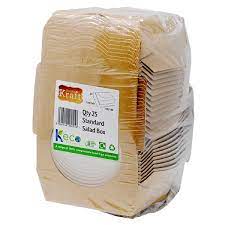 Simply Kraft 25 Standard Salad Box 120 x 120 x 45mm