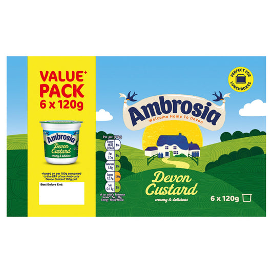 Ambrosia Devon Custard 6 x 120g (720g) Pack size: Case of 1