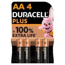 Duracell Plus 100% AA 4 Pack Pack size: Case of 20