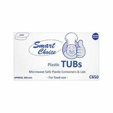 Smart Choice C650 Plastic Tubs Microwave Safe Plastic Containers & Lids 250 Sets