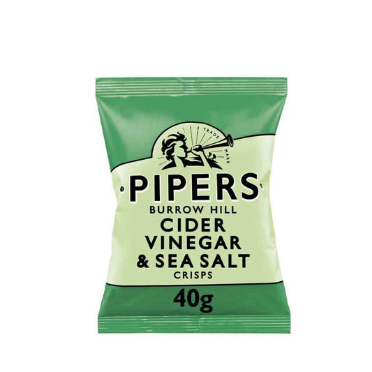 Pipers Burrow Hill Cider Vinegar & Sea Salt Crisps 40g Pack size: Case of 24