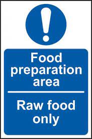 Food Preparation Area Raw Food Only SignPack size: Case of 1