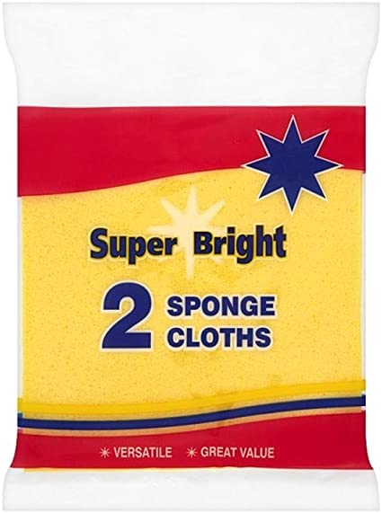 Super Bright 2 Sponge Cloths Pack size: Case of 10