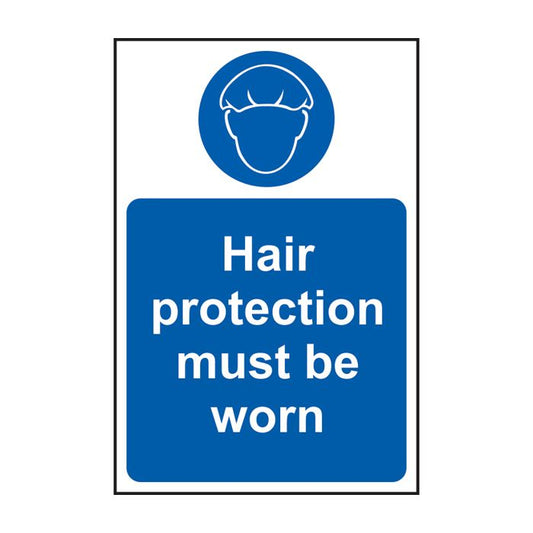 Hair Protection Must be Worn Sign - SAV Pack size: Case of 1
