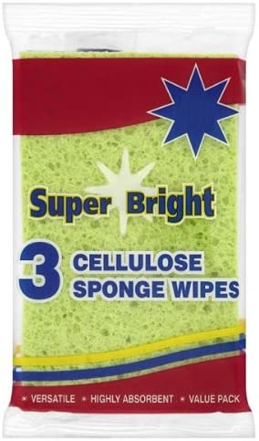 Super Bright 3 Cellulose Sponge Wipes Pack size: Case of 5