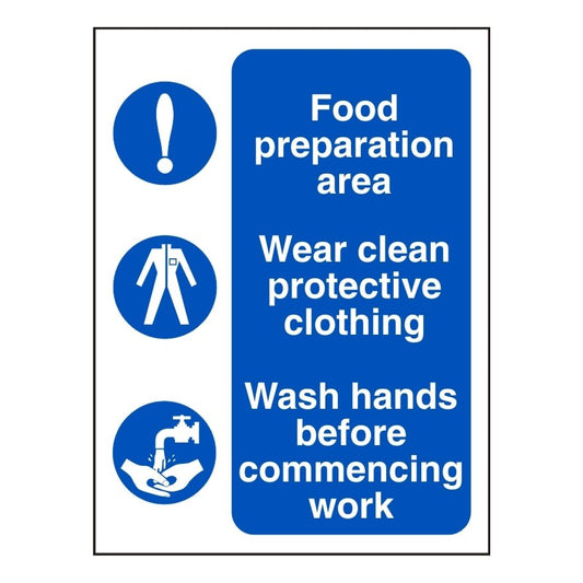 This is a Food Preparation Area Sign - RPVC