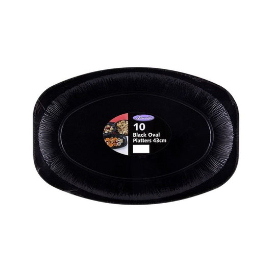 Jena 10 Black Oval Platters 43cm