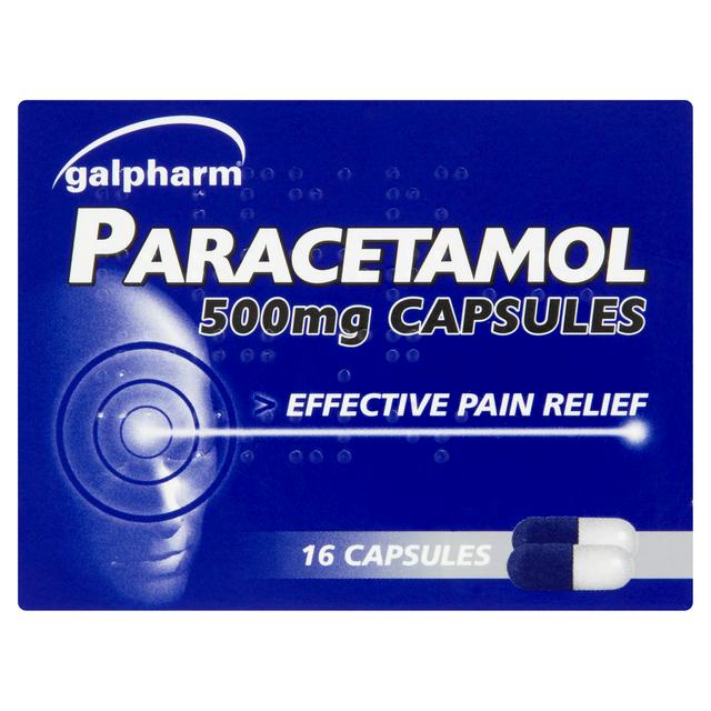 Galpharm Paracetamol 500mg Capsules 16 Capsules Pack size: Case of 10