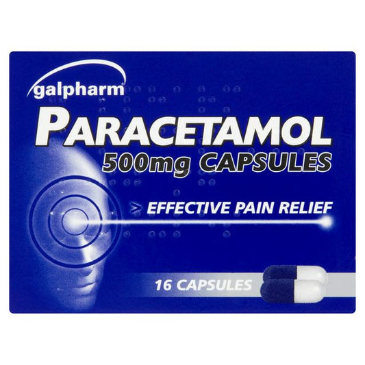 Galpharm Paracetamol 500mg Capsules 16 Capsules Pack size: Case of 10