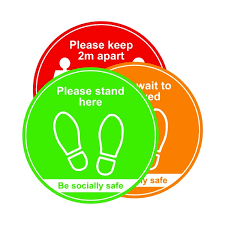 Traffic Light Pack of Social Distancing Floor Graphics (3pk)