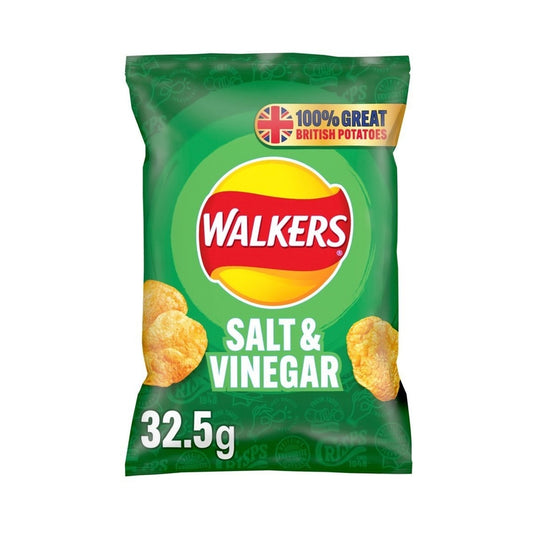 Walkers Salt & Vinegar Crisps 32.5g Pack size: Case of 32