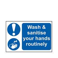 Wash & sanitise your hands routinely - PVC (300 x 200mm)